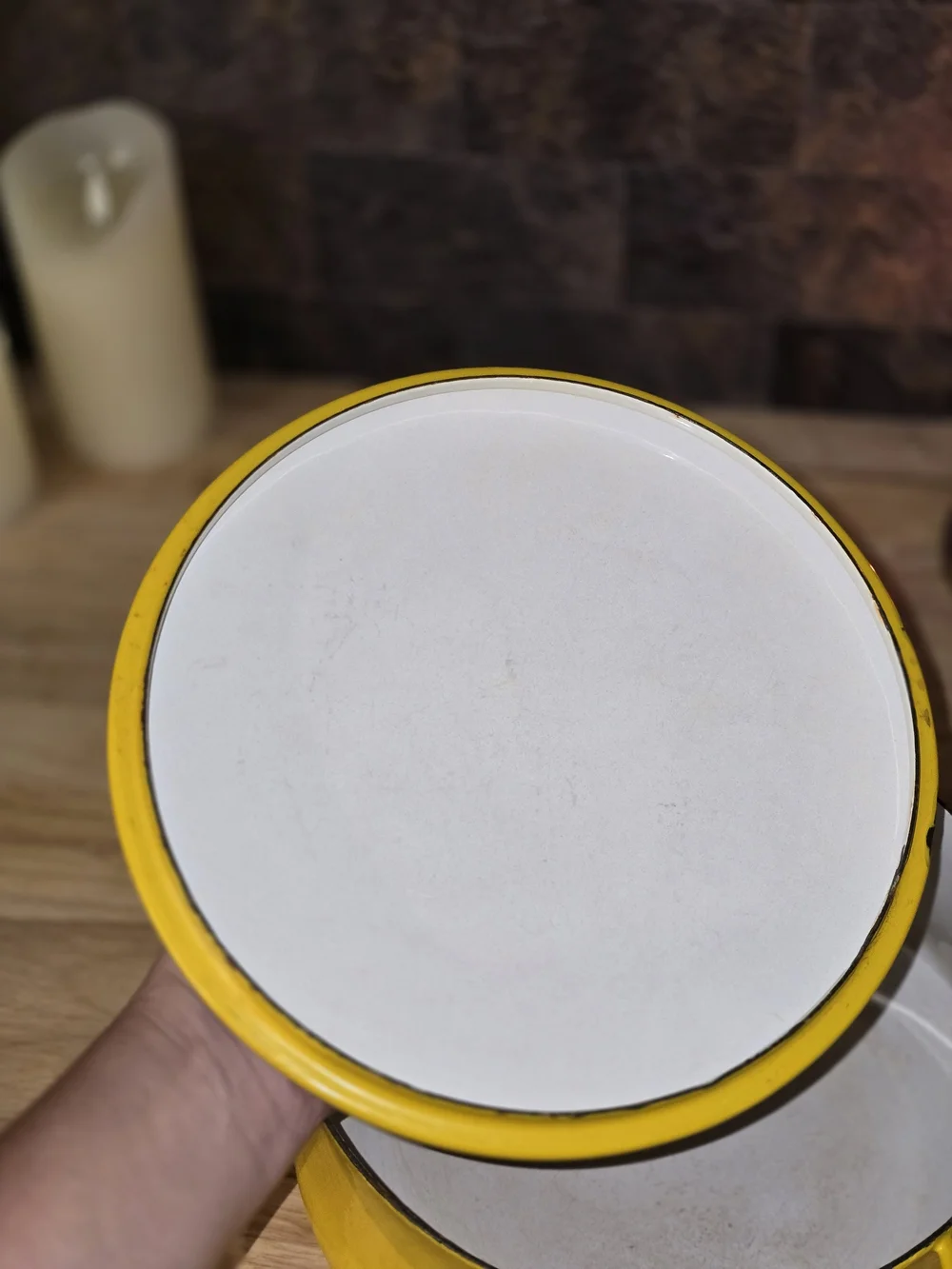 Vintage DANSK YELLOW ENAMEL France IHQ Pot